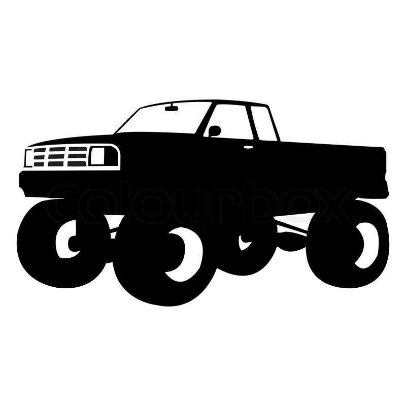 800x800 Black Monster Truck, Vector Illustration Stock Vector Colourbox