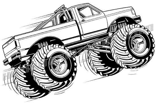 550x365 Ford F 150 Monster Truck Vector Clip Art, Buy Two Images Get One