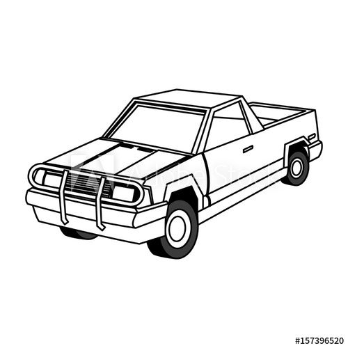 500x500 Pickup Truck Vehicle Transport 4x4 Design Vector Illustration