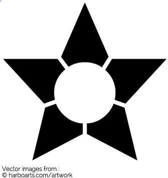 335x355 Download 5 Point Star With Circle