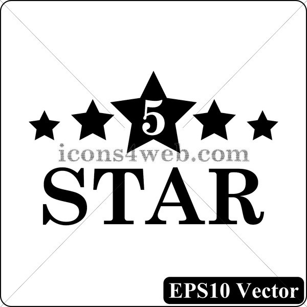 600x600 5 Star Vector Icon. 5 Star Vector Button. Eps10