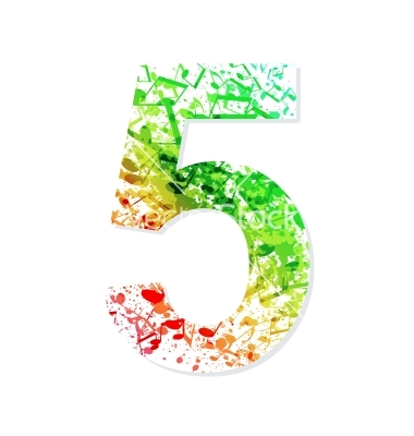 380x400 Music Theme Grungy Font Number 5 Vector 1573006