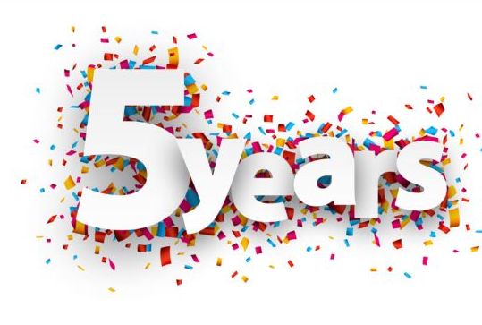 539x363 5 Year Happy Birthday Vector Material Free Download