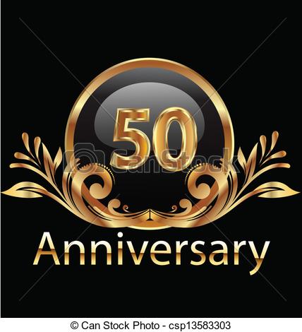 428x470 50 Years Anniversary Birthday In Gold .