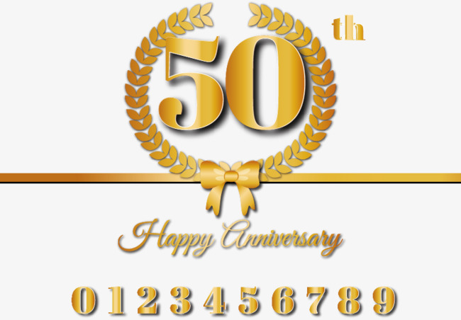 650x452 50th Anniversary Commemorative Golden Vector Material, Wheat
