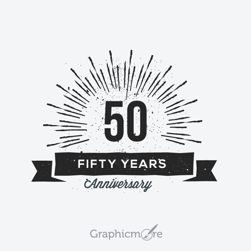 800x800 50th Anniversary Retro Label Design Free Vector File Download
