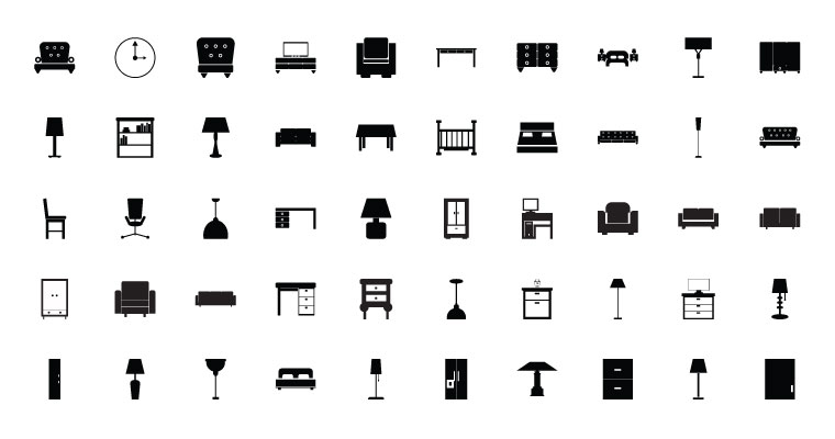 760x400 Gfx Stacks 50 Vector Furniture Icons