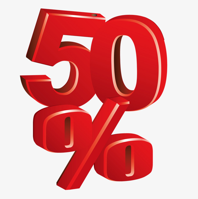650x651 Vector 50%, 3d, Red, Five Fold Png And Vector For Free Download