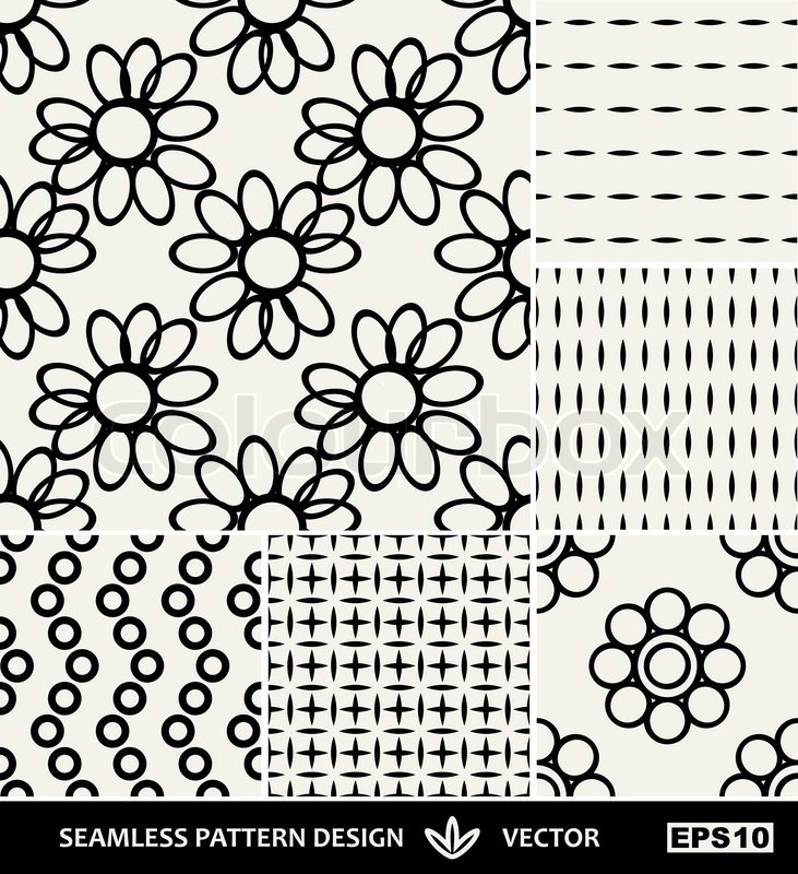 731x800 Abstract Backgrounds Set, Retro Seamless Patterns, Fabrics, Trendy