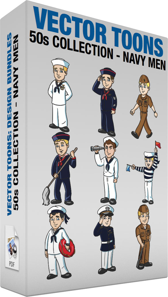 584x1029 50s Collection Navy Men Clipart By Vector Toons
