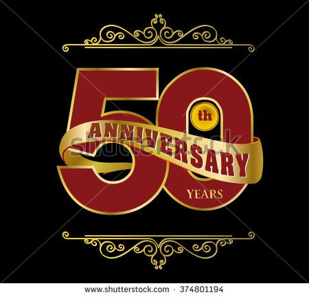 450x432 Golden And Ribbon Template Logo 50th Anniversary, Vector