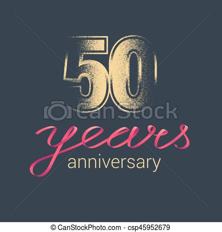450x470 50 Years Anniversary Vector Icon, Logo. Graphic Design Element