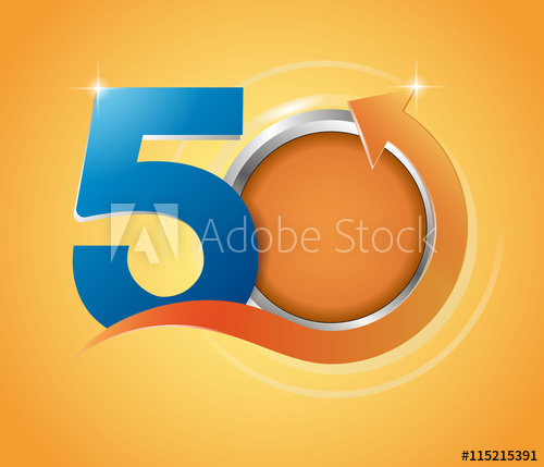 500x429 Anniversary Logo With Arrow,template Logo 50th Anniversary And
