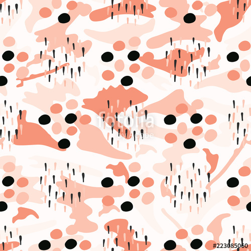 500x500 60s Style Geometric Floral Circle Pattern, Seamless Vector