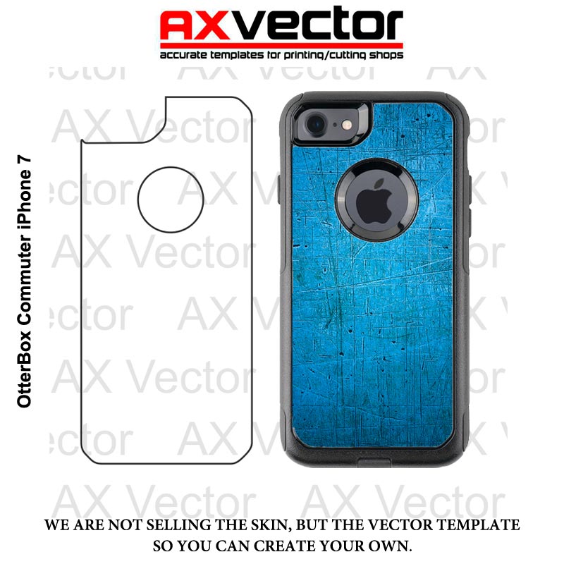 800x800 Otterbox Commuter Iphone 7 Vector Template, Contour Cut File