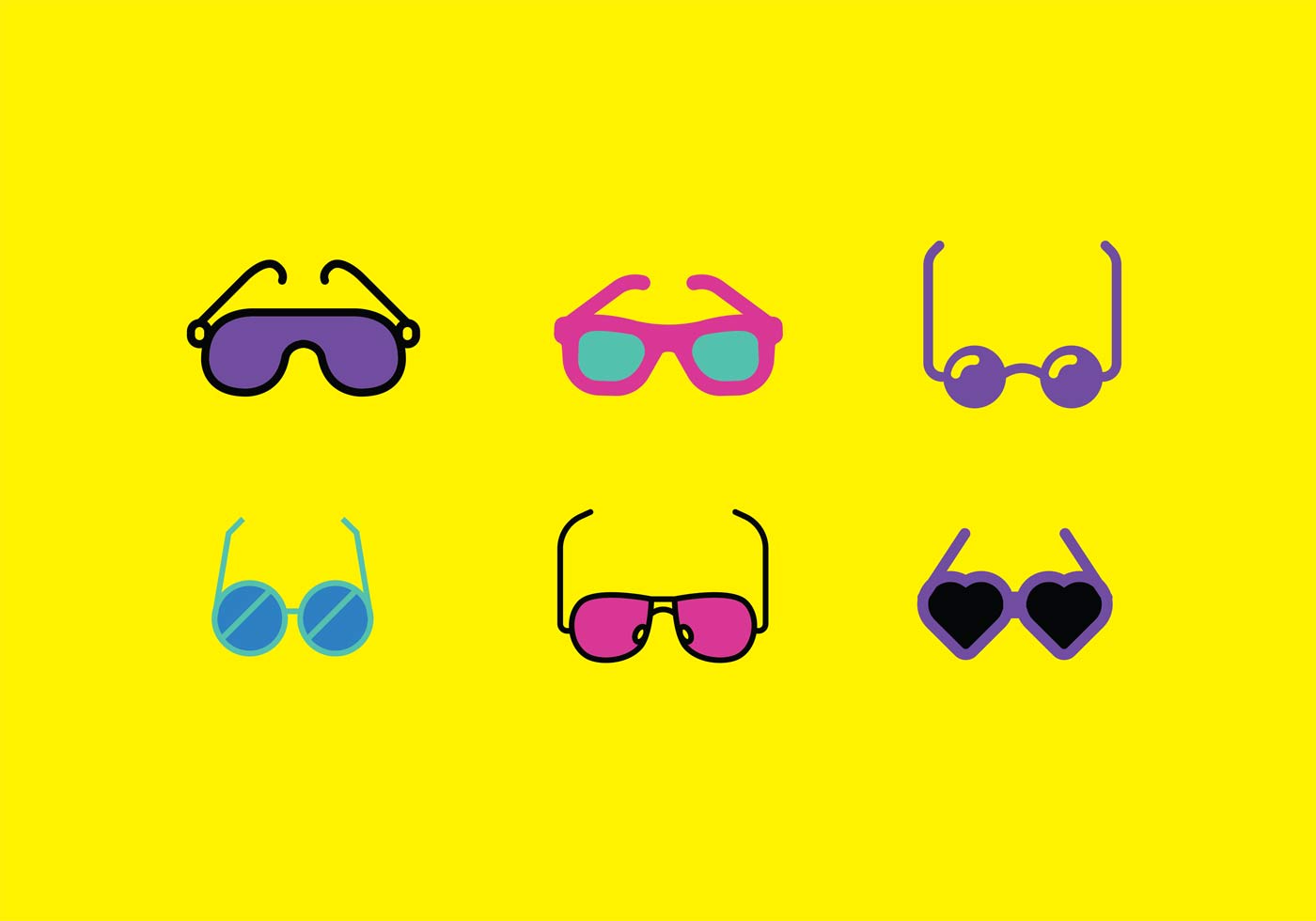 1400x980 80s Fashion Free Vector Art