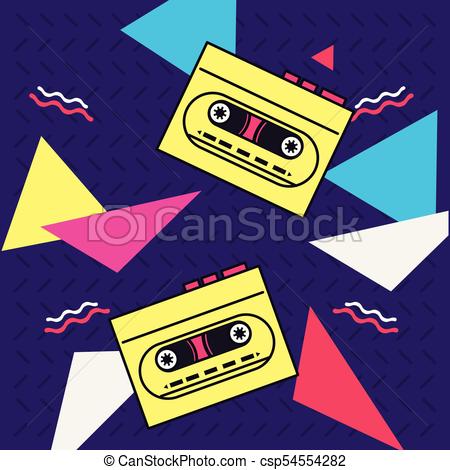 450x470 80s Background Style Vector Illustration Graphic Design.