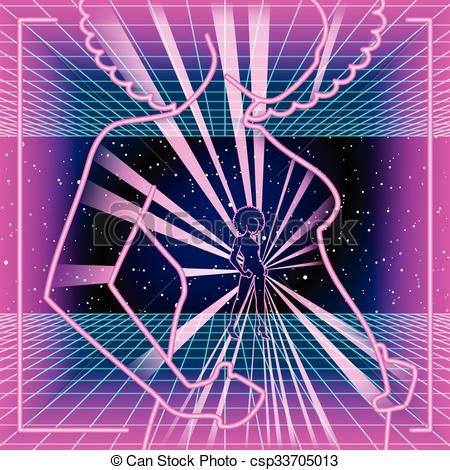 450x470 Neon Clipart 80s