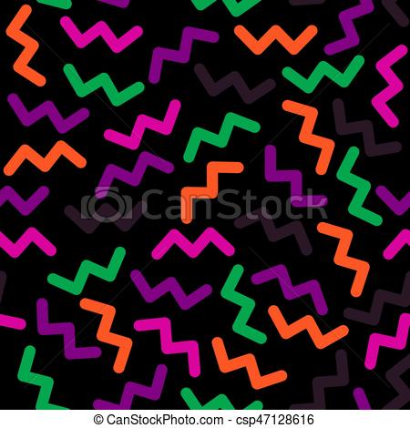 450x470 Background 80s. Seamless Pattern In Trendy Style Memphis