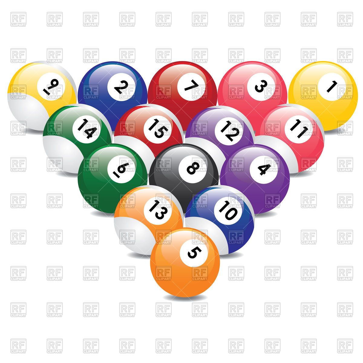 1200x1200 Pool Balls Clip Art