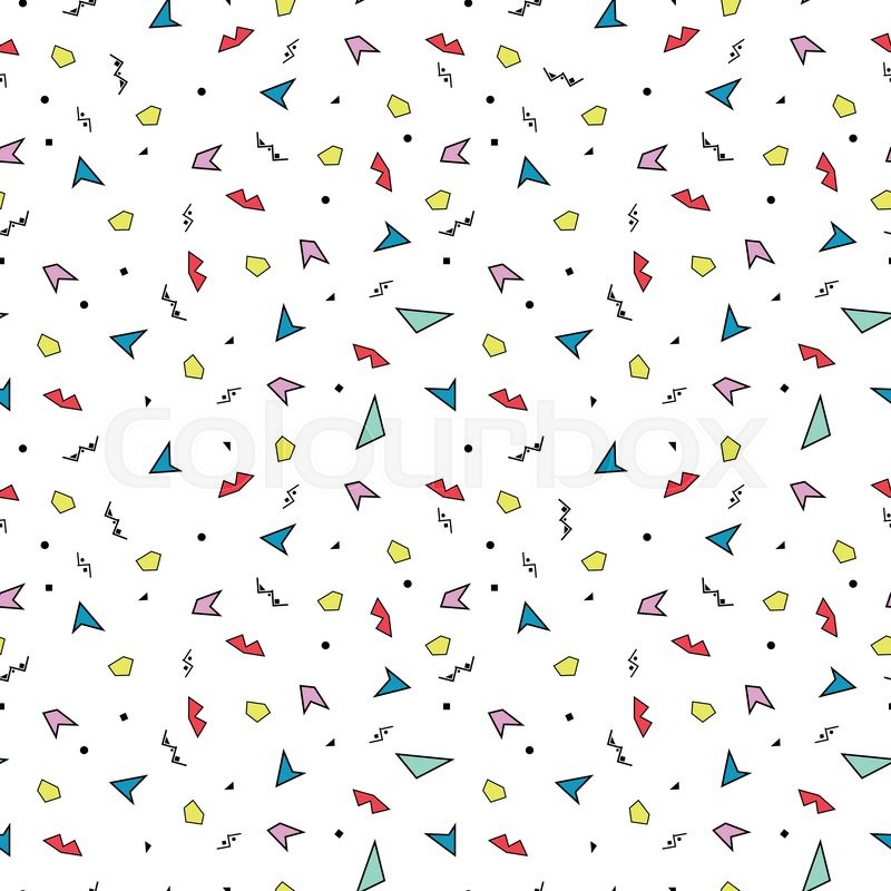 800x800 Vector Mosaic Seamless Pattern With Color Geometric Shapes. Retro