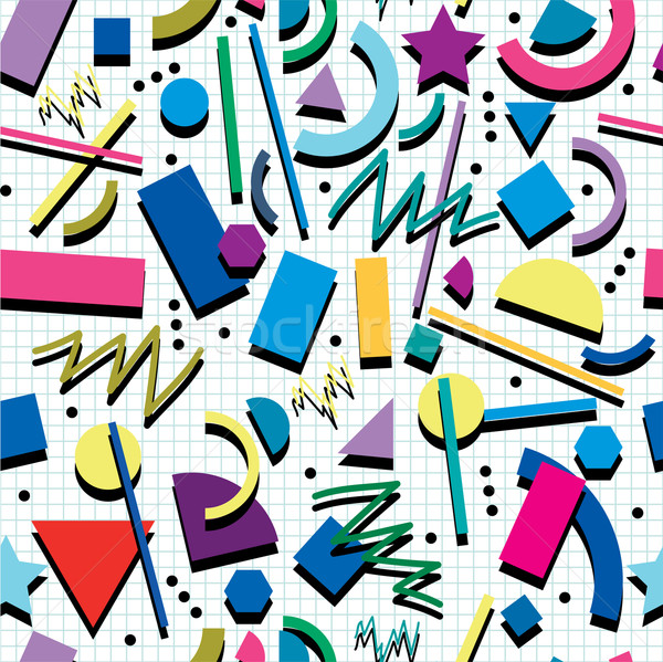 600x599 Vector Seamless 80s Or 90s Background Pattern Vector Illustration