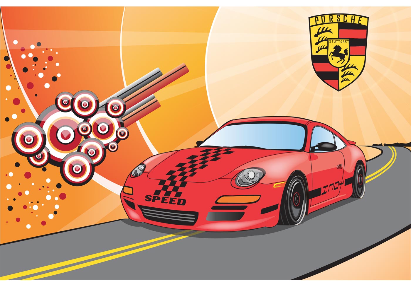 1400x980 Porsche 911 Free Vector Art
