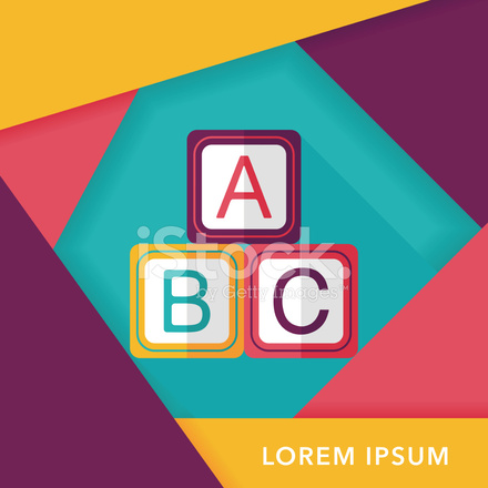440x440 Abc Blocks Flat Icon With Long Shadow,eps 10 Stock Vector