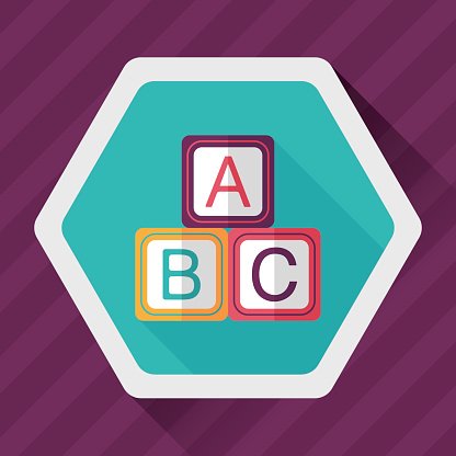 416x416 Abc Blocks Flat Icon With Long Shadow,eps 10 Stock Vectors