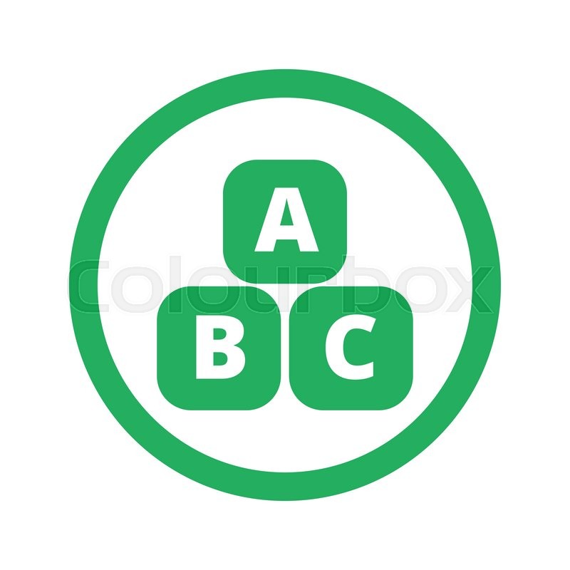 800x800 Flat Green Abc Blocks Icon And Green Circle Stock Vector Colourbox