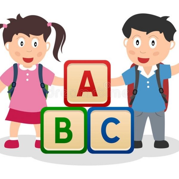 600x600 Kids Learning With Abc Blocks Stock Vector Illustration Of Learn