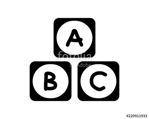 500x400 Black Toy Abc Blocks Playing Image Vector Icon Logo Symbol Set