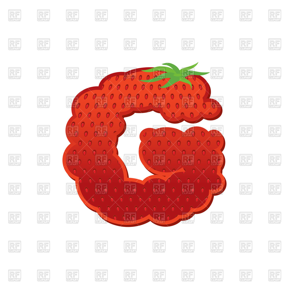 1200x1200 Letter G With Strawberry Texture