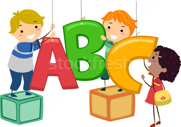 600x421 Stickman Kids Abc Decor Vector Illustration Lenm ( 6457114