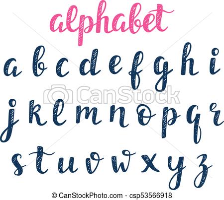 450x403 Vector Alphabet. Abc Hand Lettering. Handwritten Typographic