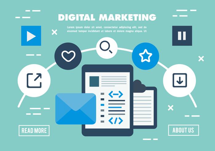 700x490 Free Digital Marketing Business Vector Illustration