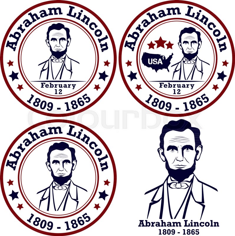 798x800 Abraham Lincoln Stamps. American President, Vector Illustration