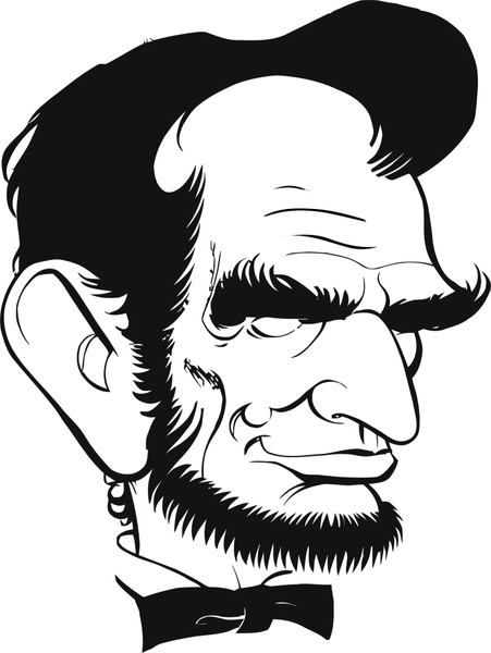 451x600 Abraham Lincoln Portrait Caricature Vector Illustration Free