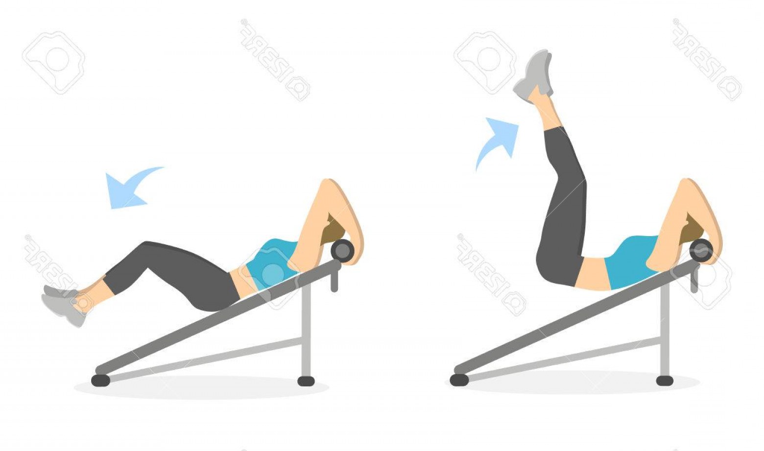 1560x921 Photostock Vector Abs Exercise For Women On White Background