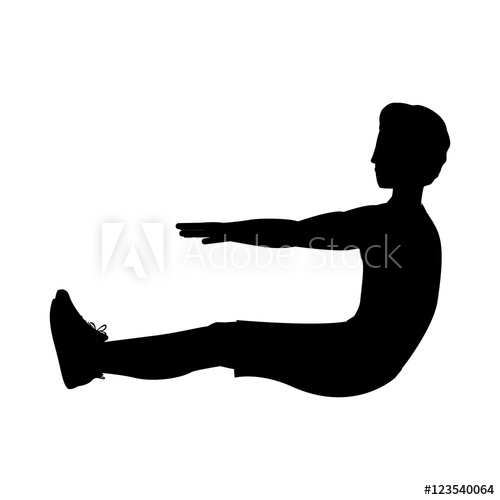 500x500 Silhouette With Man Exercise Abs Vector Illustration