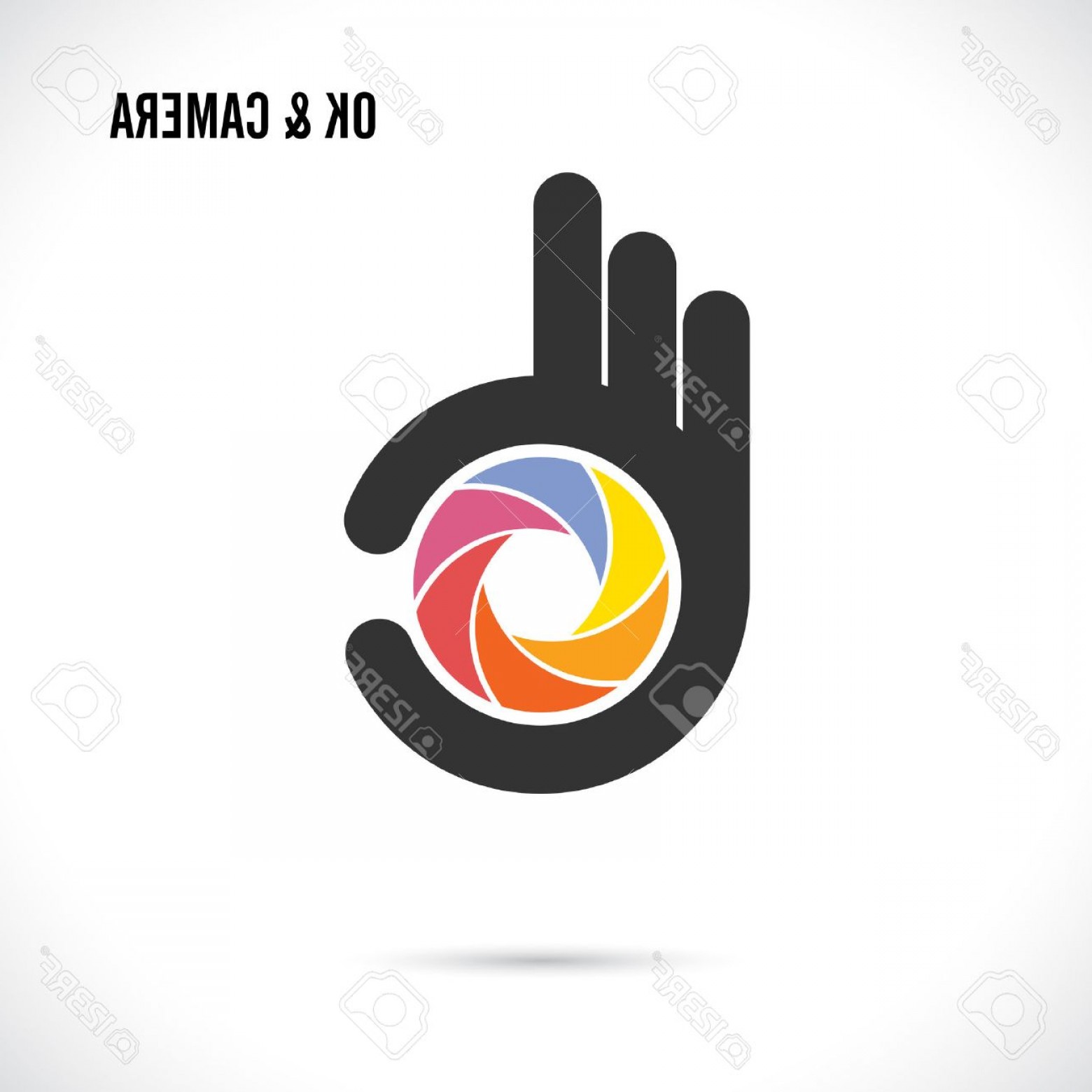 1560x1560 Photostock Vector Creative Hand And Camera Lens Abstract Logo