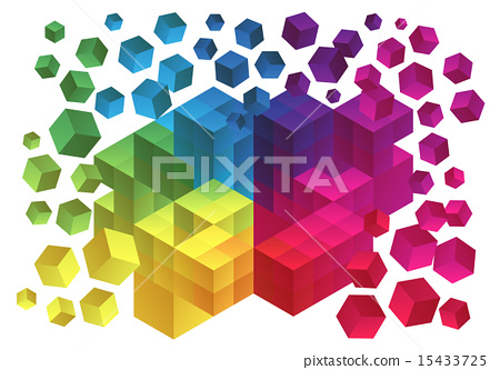 450x333 Abstract Cubes, Geometric Vector Background