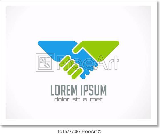 560x470 Free Art Print Of Logo Handshake Abstract Vector Design