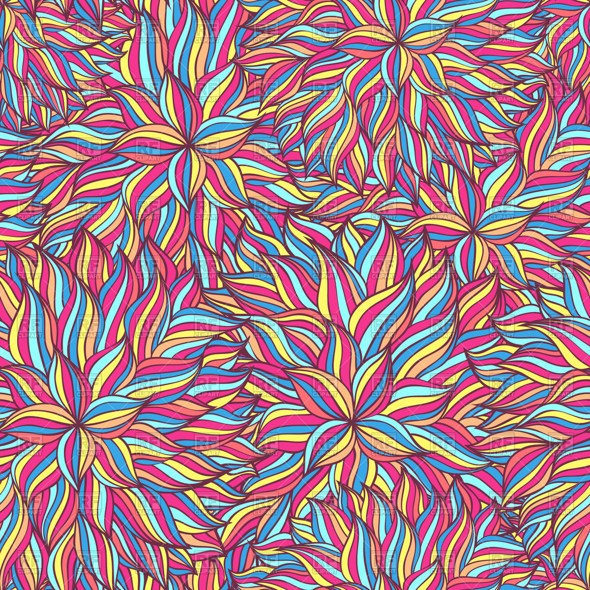 1200x1200 Colorful Abstract Pcychedelic Seamless Pattern Vector Image