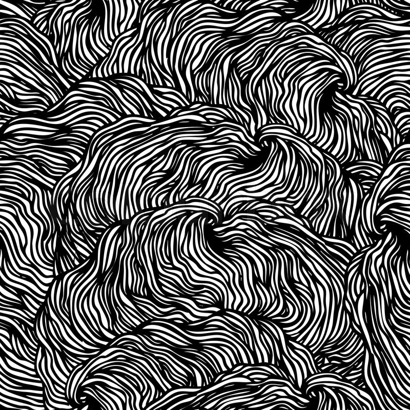 800x800 Vector Seamless Black And White Abstract Hand Drawn Pattern
