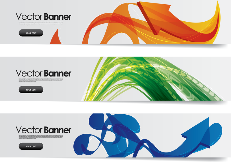 800x561 Banner Set With Abstract Shapes