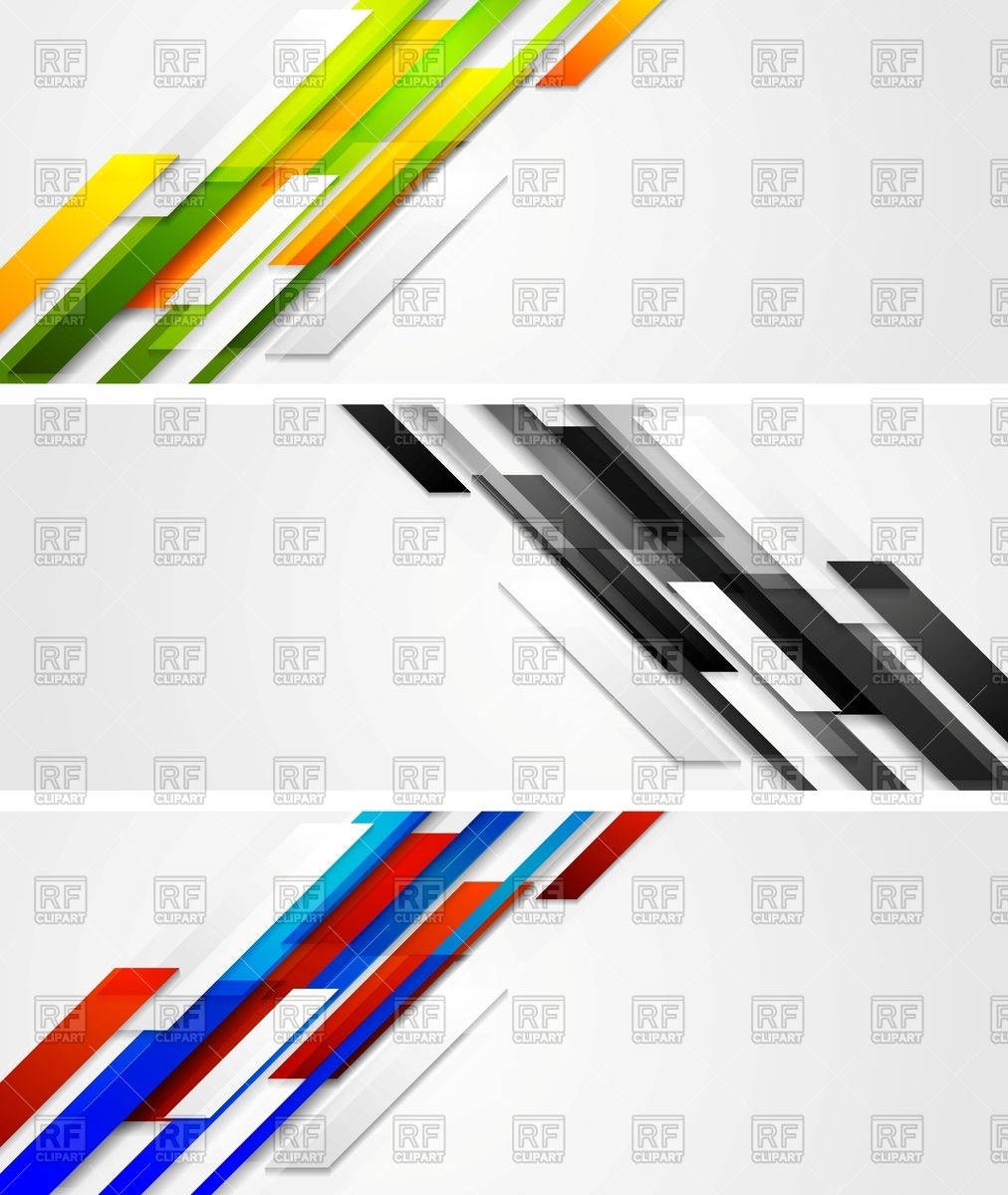 1012x1200 Abstract Diagonal Banners With Geometric Shapes Vector Image