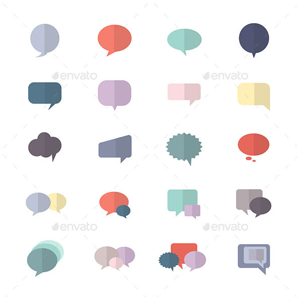 590x590 Speech Bubble And Chat Icon Set Of Abstract Vector Style Colorful