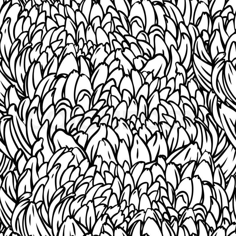 800x800 Abstract Vector Seamless Black And White Hand Drawn Pattern With