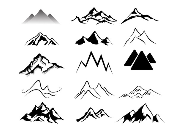 640x452 Free Vectors Black Amp White Abstract Mountains Pack Free Vectors